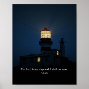 Poster O Senhor É Meu Pastor — Salmo 23:1 Arte