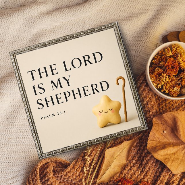 Poster O Senhor é Meu Pastor | Salmo 23:1 | Creme (Criador carregado)