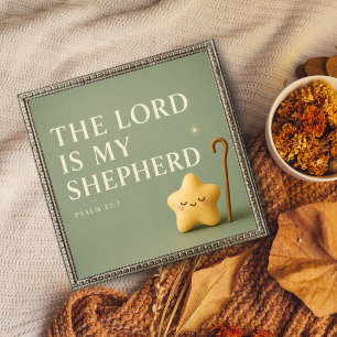 Poster O Senhor É Meu Pastor Salmo 23:1 Verde Sage