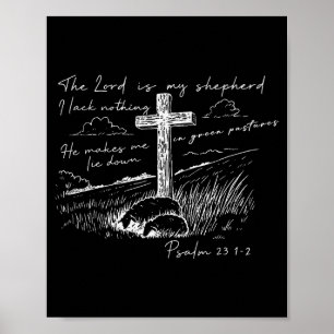 Poster O Senhor É Meu Pastor Salmo 23 Cruz Prado