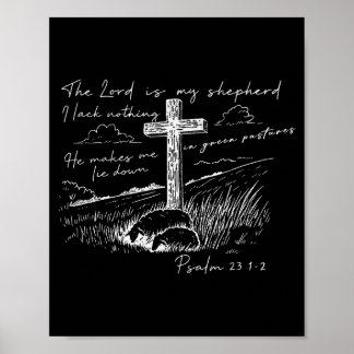 Poster O Senhor É Meu Pastor Salmo 23 Cruz Prado