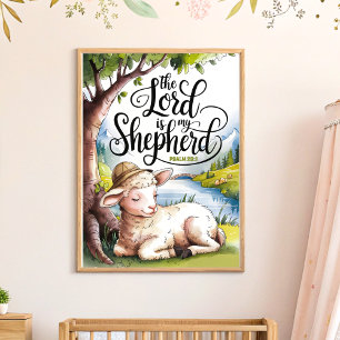 Poster O Senhor é o Meu Pastor Arte de Parede para Berçár