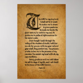 Poster O Senhor é o Meu Pastor (Escritura: Salmo 23)