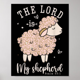 Poster O Senhor É O Meu Pastor Orando Ovelhas Cristãs