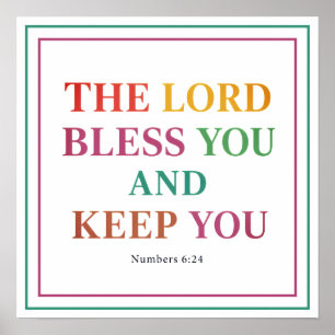Poster O Senhor te abençoe e te guarde Números 6:24