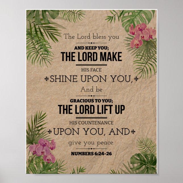 Poster O Senhor te abençoe, Números 6:24-26 (Frente)