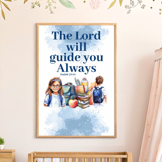 Poster O Senhor vai guiá-lo, Christian Nursery Wall Art (Criador carregado)