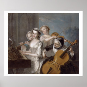 Pôster O sentido de audição, c.1744-7 (óleo em canvas)