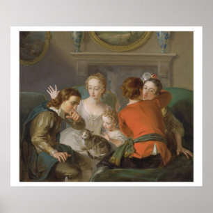 Poster O sentido de toque, c.1744-47 (óleo em canvas)