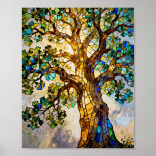 Poster O Sentinela Prismático: Um Mosaico Radiante do Éte