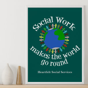 Pôster O Serviço Social Faz o Mundo Girar