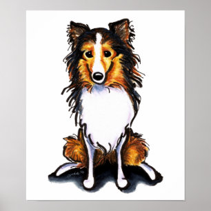 Pôster O Sheepdog de Sheltie Shetland do Sable senta