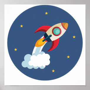 Poster O Shuttle do Espaço Desliga-se em círculo