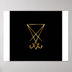 Pôster O sigil dourado de Lucifer
