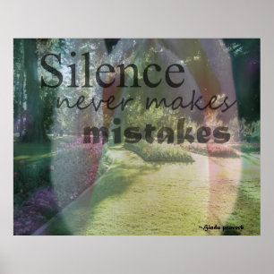 Pôster O silêncio nunca comete erros como tulipa rosa