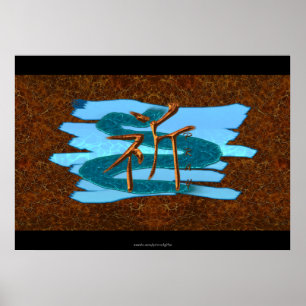 Poster O símbolo japonês do KANJI para PRAY a série