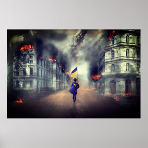 Poster O sinal da paz ucraniana no mundo