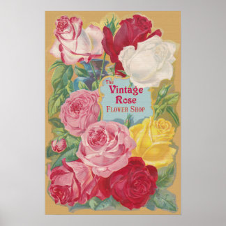 Poster O sinal de Compro da ventoinha do Rosa Vintage