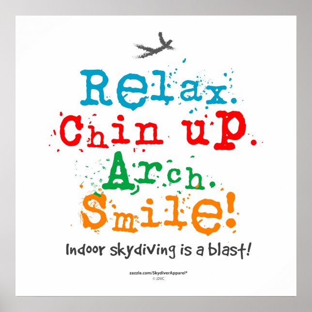 Poster O Skydiving interior é uma explosão! (Frente)