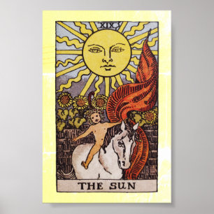 Poster "O Sol" RWS Tarot Card para uma fortuna