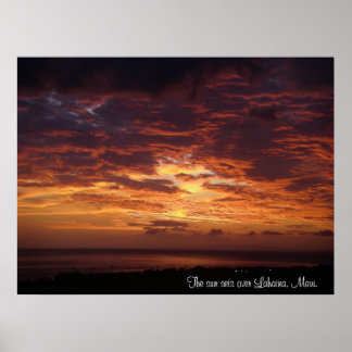Poster O Sol Se Coloca Sobre Lahaina, Maui