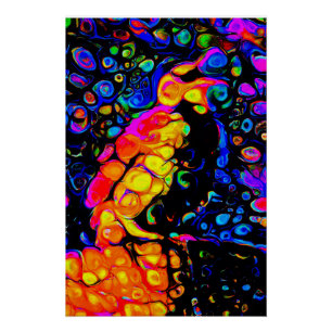 Pôster O Solitário Pássaro 4: Estilo de Arte Líquida