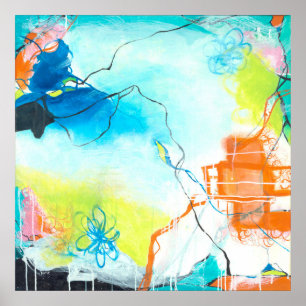 Pôster O sonho - arte quadrada do expressionism abstrato