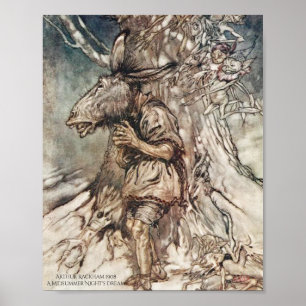 Pôster O Sonho Arthur Rackham da Noite de Verão de Baixo
