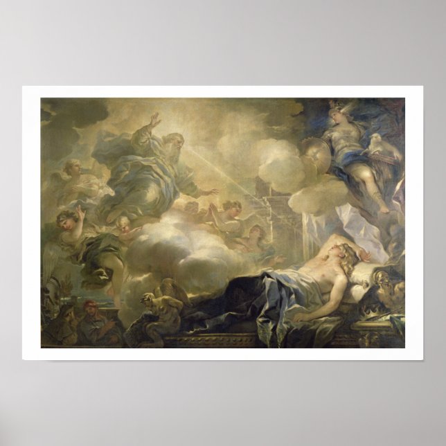 Pôster O Sonho de Salomão, c.1693 (óleo na canvas) (Frente)