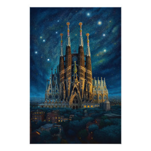 Pôster O Sonho Estrelado de Gaudi   Barcelona Sagrada Fam