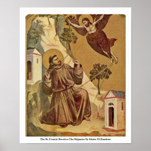 Pôster O St Francis recebe os Stigmata