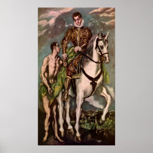 Pôster O St Martin e o mendigo de El Greco, cerca de 1600