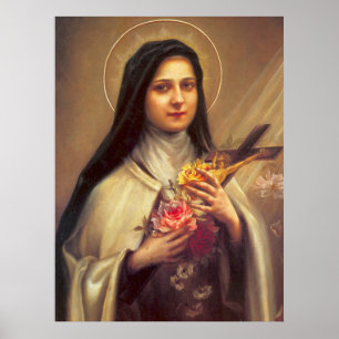 Poster O St. Therese de Lisieux pouca flor de Jesus
