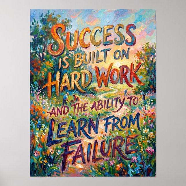 Poster o sucesso é construído sobre trabalho duro  (Frente)
