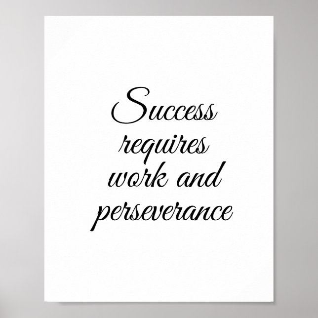 Poster O sucesso exige trabalho e perseverança (Frente)