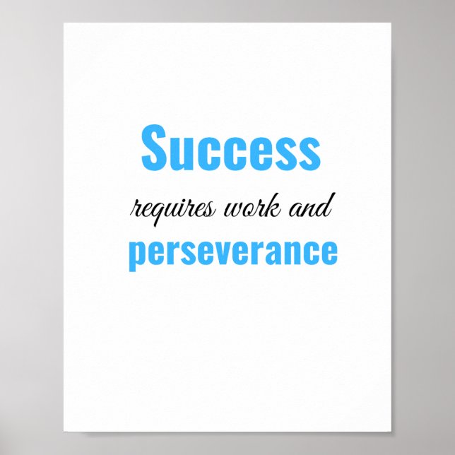 Poster O sucesso exige trabalho e perseverança (Frente)