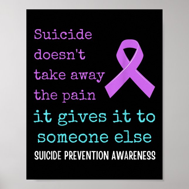 Poster O Suicídio Dá A Dor A Outra Pessoa. Suicídio (Frente)