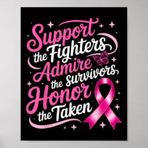 Poster O Suporte à Consciência do Cancer da Mama Combatem