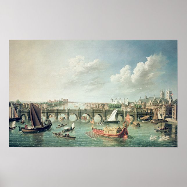 Pôster O Tâmisa abaixo da Ponte Westminster (Frente)