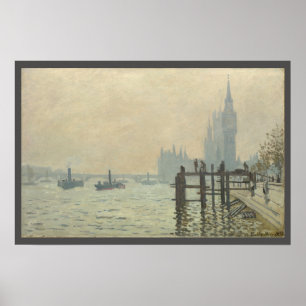 Pôster O Tâmisa Abaixo de Westminster por Claude Monet