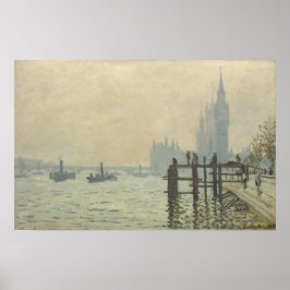 Pôster O Tâmisa Abaixo de Westminster por Claude Monet