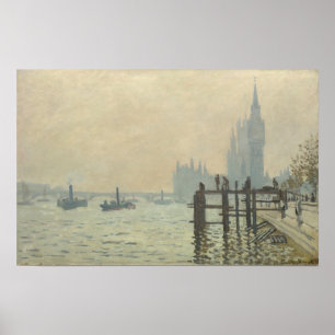 Pôster O Tâmisa Abaixo de Westminster por Claude Monet
