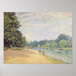 Poster O Tâmisa com Hampton Church, 1874