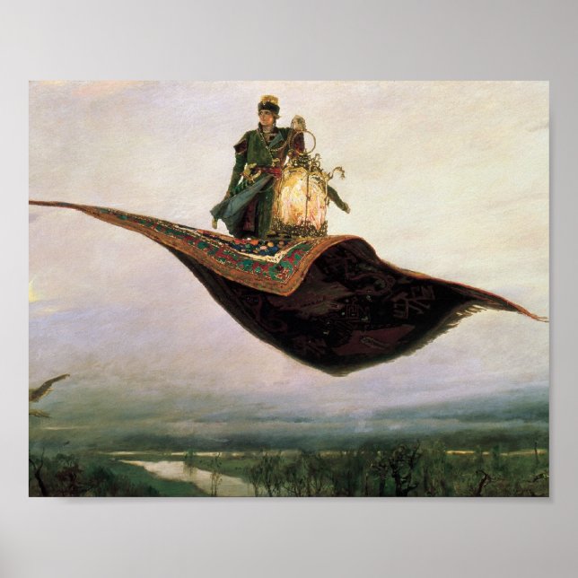 Pôster O tapete voador de Viktor Vasnetsov (1880) (Frente)