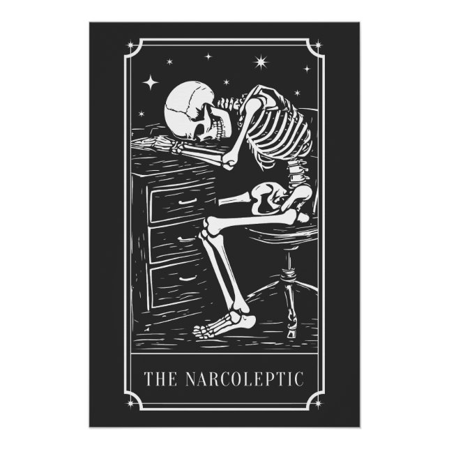 Pôster O Tarot Card Narcoléptico Conscientização da Narco (Frente)