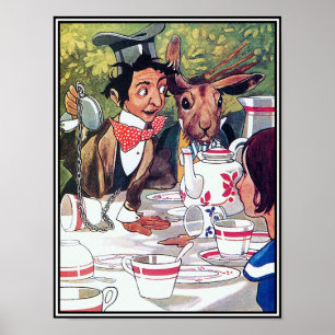 Poster O tea party do Hatter louco - Alice no país das