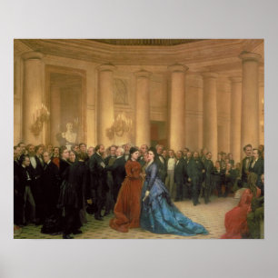 Pôster O teatro de Odeon, Paris, 1869 (óleo em canvas)