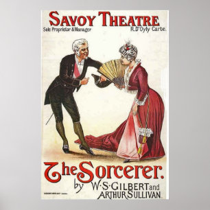 Pôster O teatro Londres 1884 do Savoy do feiticeiro