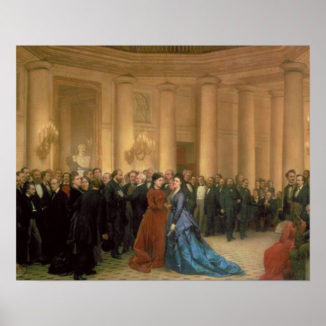 Pôster O Teatro Odeon, Paris, 1869 (petróleo na canvas) (Frente)