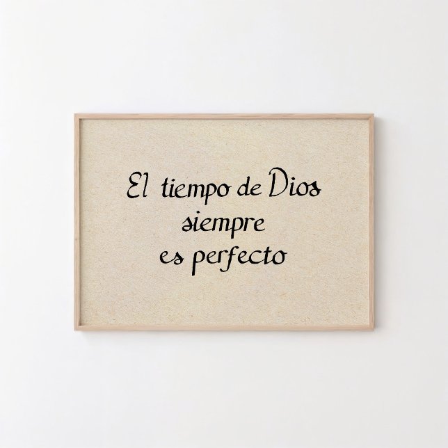 Poster O Tempo de Deus É Sempre Perfeito (Arte Cristiano - El tiempo de Dios siempre es perfecto)